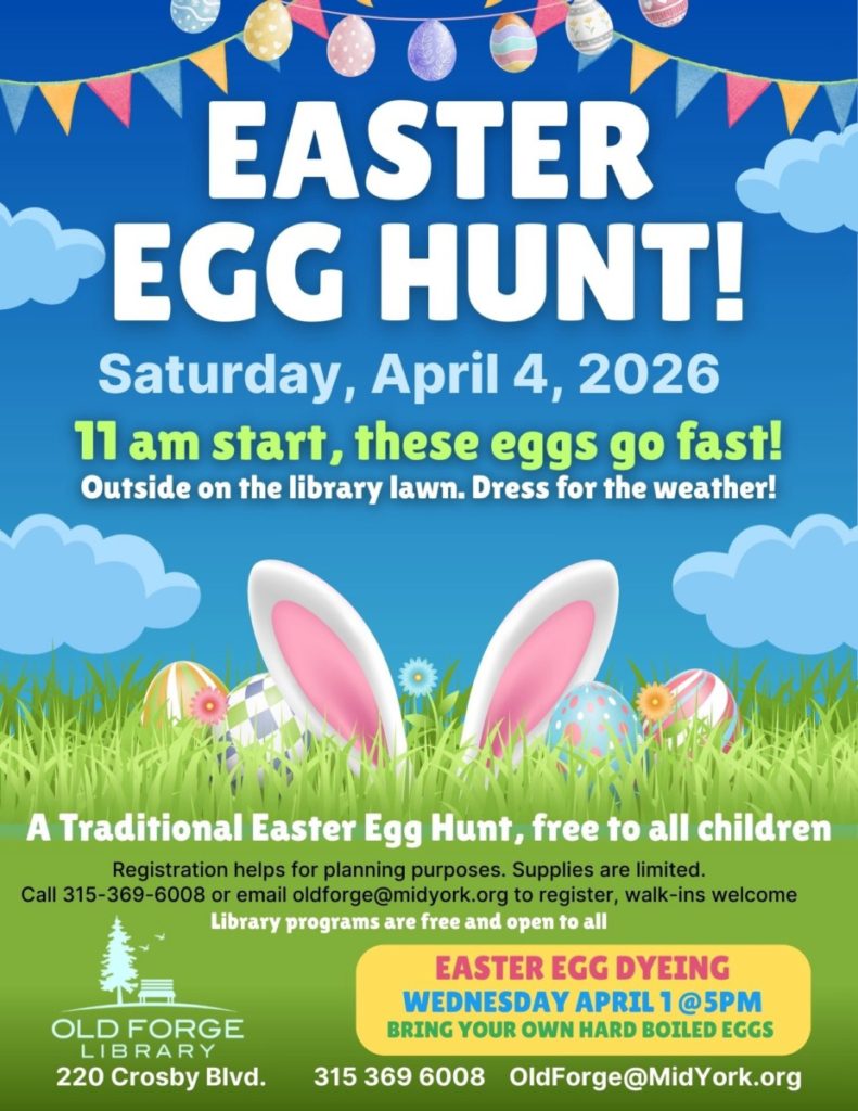 A Traditional Children's Easter Egg Hunt at the Old Forge Library