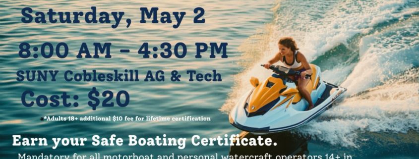 SUNY IRV offers 8-Hour Safe Boating Course