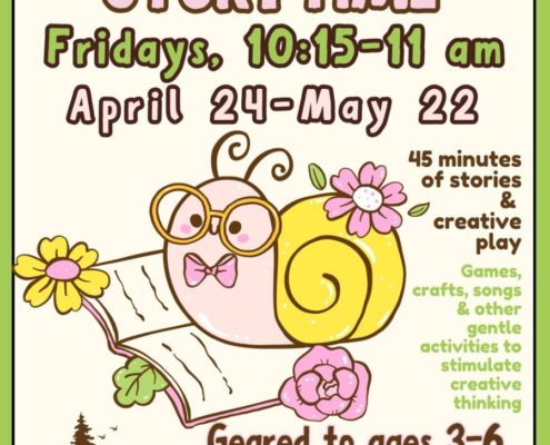 Five Spring Story Time sessions will be held on Fridays from April 24 through May 22 from 10:15–11:00 am, at the Old Forge Library, located at 220 Crosby Boulevard.