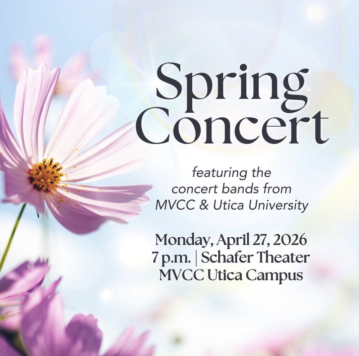 Annual Spring Concert featuring the MVCC and Utica University Concert Bands