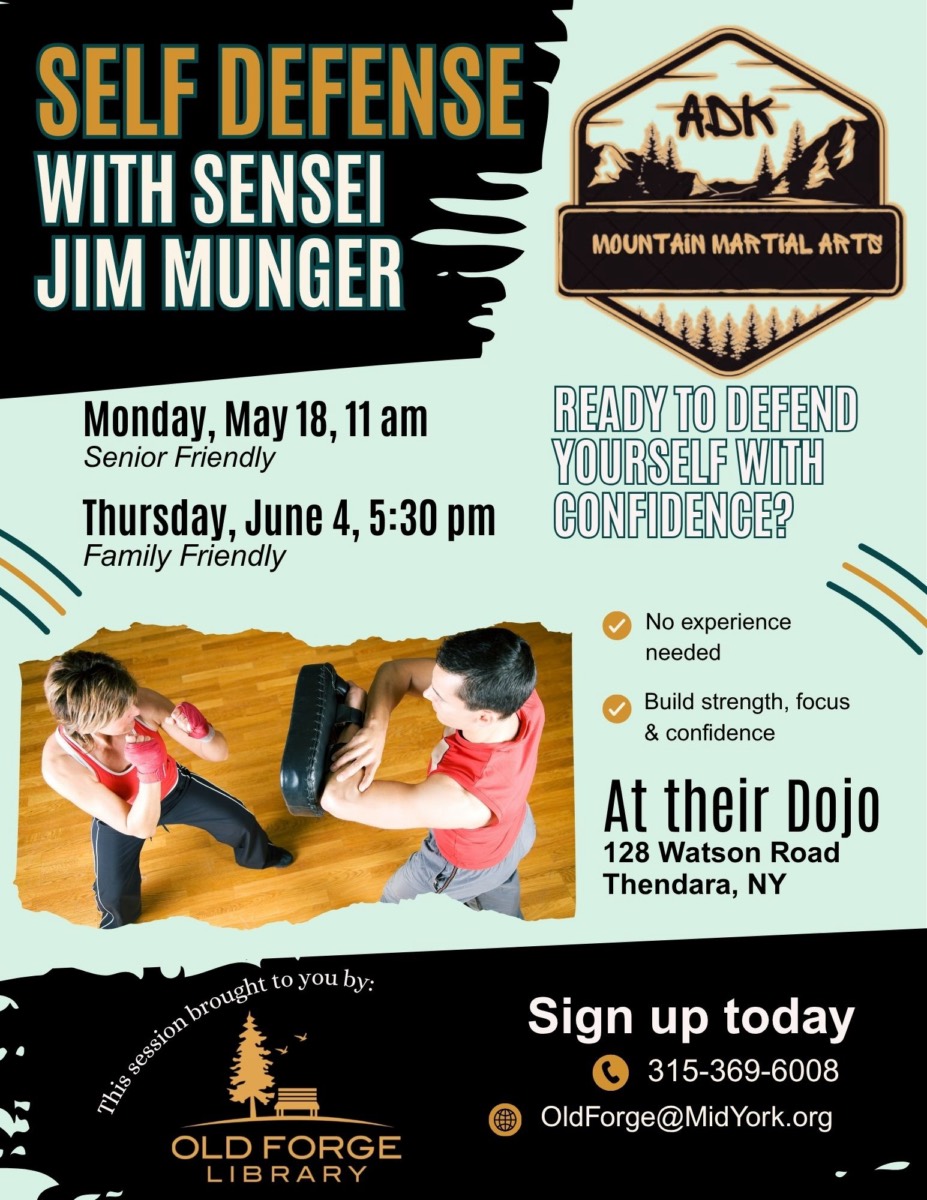 Old Forge Library Hosts Free Self-Defense Sessions with Sensei Jim Munger