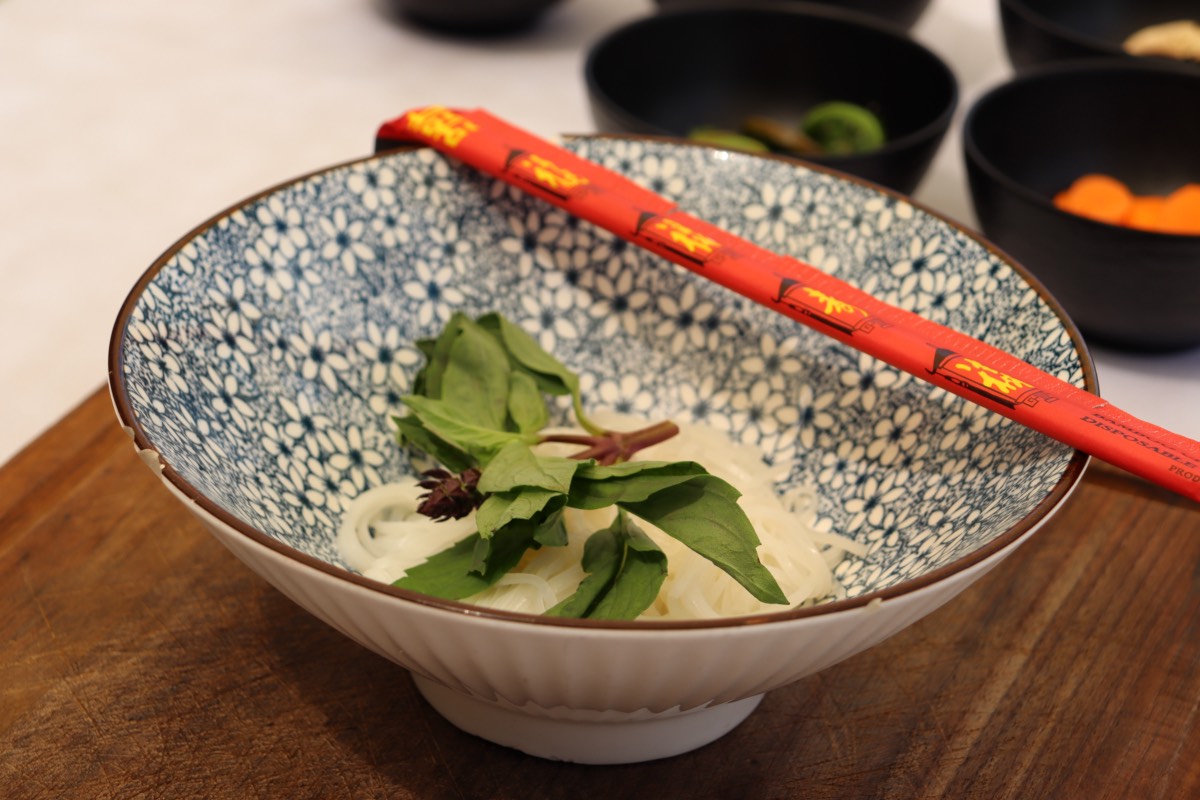 Vietnamese pho noodles with Thai basil Vietnamese pho noodles with Thai basil