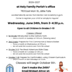 Faith Formation Registration Fair at Holy Family Parish in Little Falls