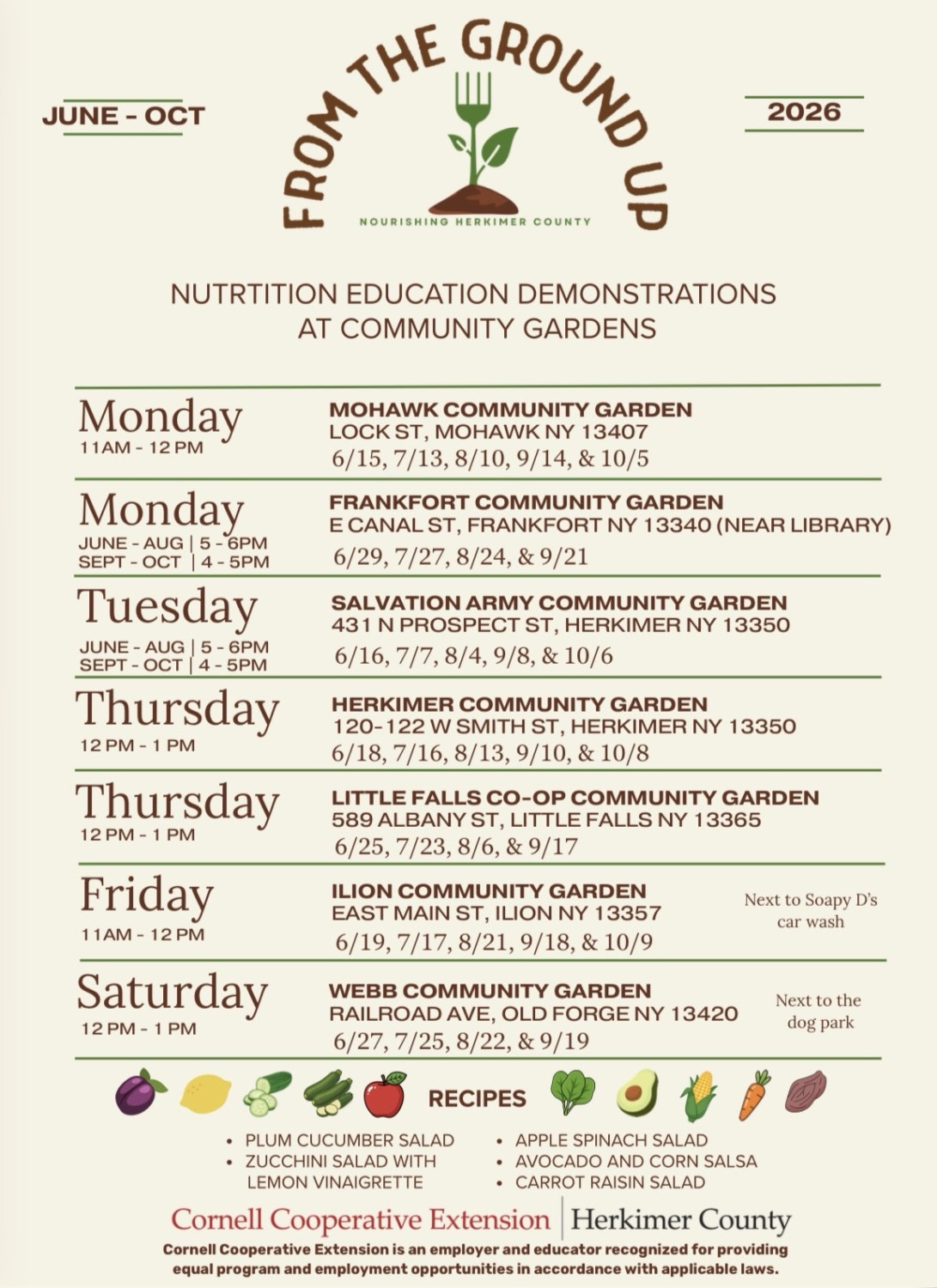 Herkimer County Veggie Van and From the Ground Up Program