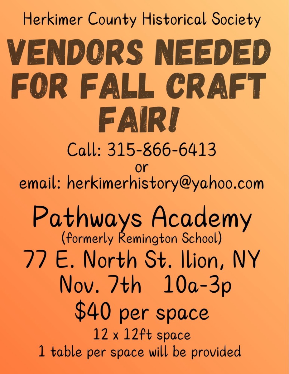 Herkimer County Historical Society Annual Craft & Vendor Fair