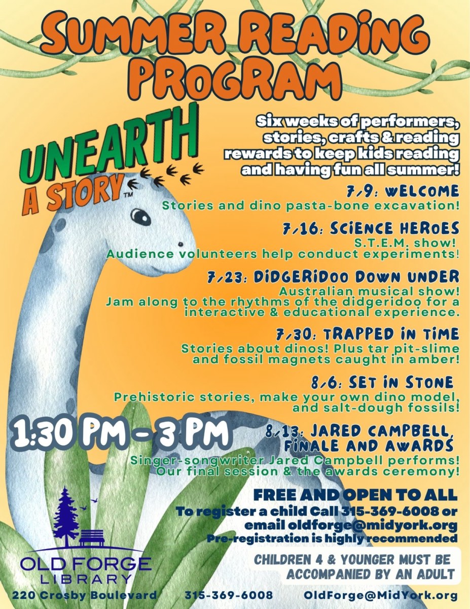Summer Reading Program at the Old Forge Library on August 6
