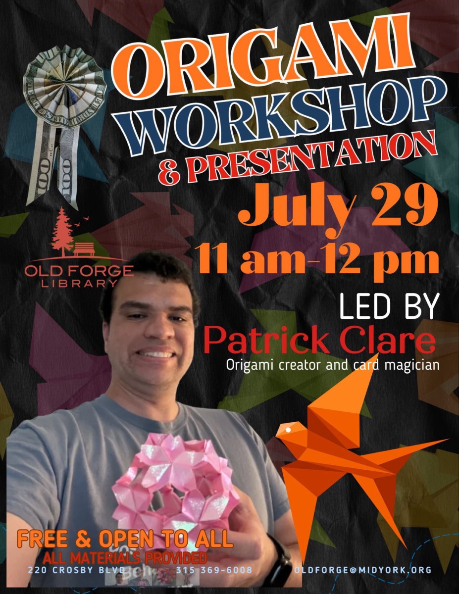 Origami Workshop with Patrick Clare at the Old Forge Library