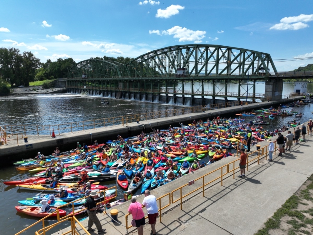 Paddlers make their way through Mohawk River Lock E12 during the 2025 Montgomery County Kayak-a-Thon. Participants in this year’s event will once again experience the lock as they paddle from Canajoharie to Fonda on Aug. 22. Paddlers make their way through Mohawk River Lock E12 during the 2025 Montgomery County Kayak-a-Thon. Participants in this year’s event will once again experience the lock as they paddle from Canajoharie to Fonda on Aug. 22.