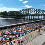 Paddlers make their way through Mohawk River Lock E12 during the 2025 Montgomery County Kayak-a-Thon. Participants in this year’s event will once again experience the lock as they paddle from Canajoharie to Fonda on Aug. 22.