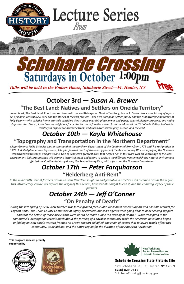 Schoharie Crossing Hosts 11th Annual History Month Lecture Series