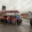 The Coyne family and County officials gather for a ribbon cutting celebrating the new accessible hay wagon at Bellinger’s Orchard.
