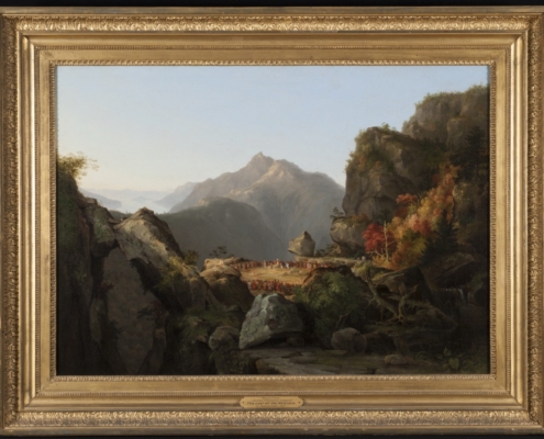 Landscape Scene from "The Last of the Mohicans," 1827, Thomas Cole, oil on canvas, Fenimore Art Museum, Cooperstown, New York, Gift of Stephen C. Clark. N0194.1961. Photograph by Richard Walker.