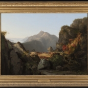 Landscape Scene from "The Last of the Mohicans," 1827, Thomas Cole, oil on canvas, Fenimore Art Museum, Cooperstown, New York, Gift of Stephen C. Clark. N0194.1961. Photograph by Richard Walker.
