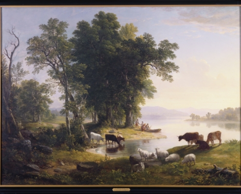Hudson River Looking Toward the Catskills, 1847, Asher Brown Durand, oil on canvas, Fenimore Art Museum, Cooperstown, New York, Gift of Stephen C. Clark. N0391.1955. Photograph by Richard Walker.