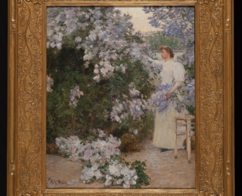 Mrs. Hassam in the Garden, 1896, Childe Hassam, oil on canvas, Fenimore Art Museum, Cooperstown, New York, Gift of the Eugene V. and Clare E. Thaw Charitable Trust. N0017.2023. Photograph by Richard Walker.