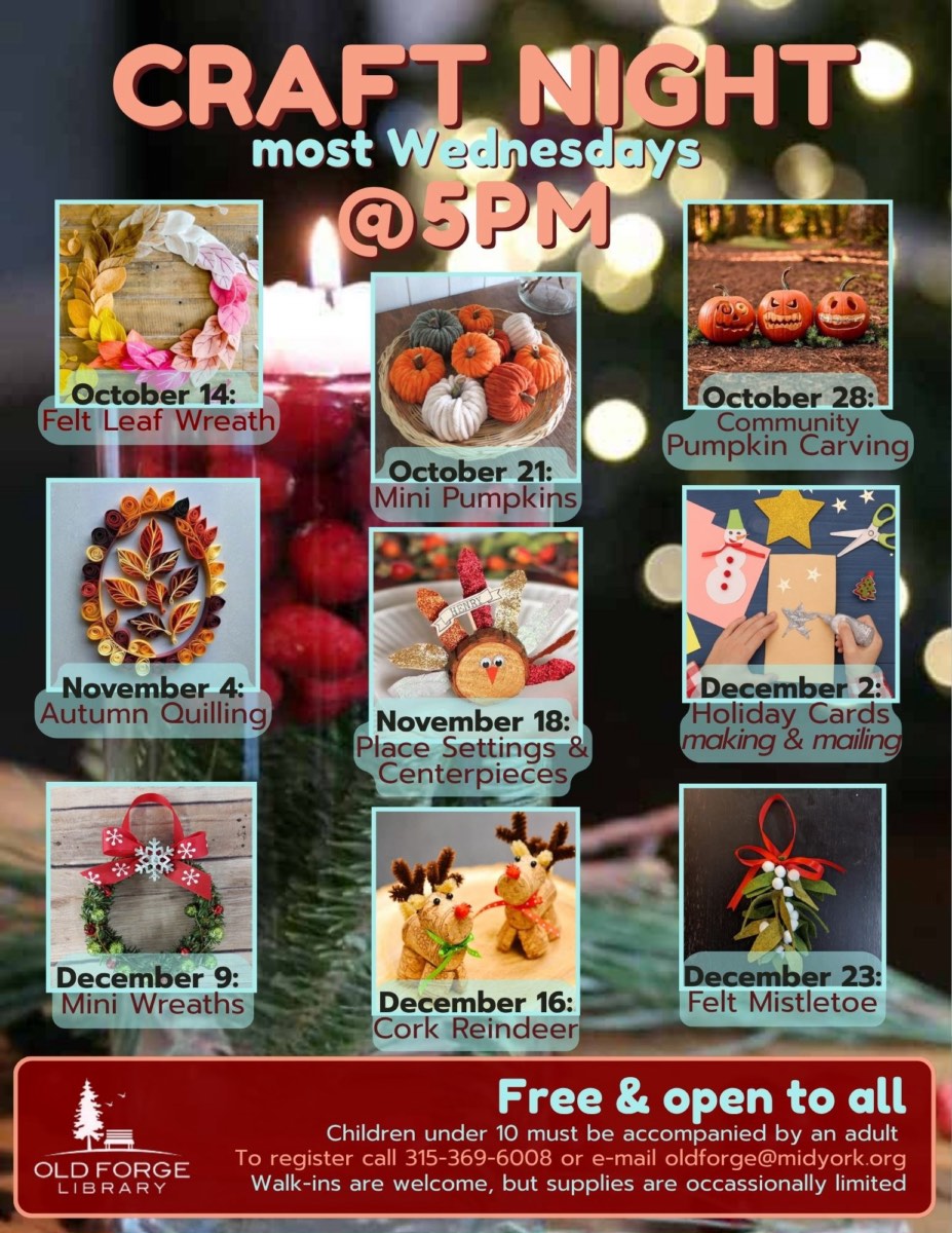 Old Forge Library Wednesday Craft Night