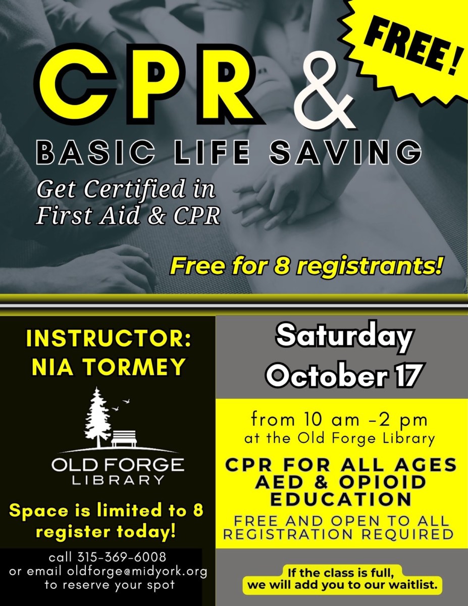 CPR & Basic Life Saving Class at the Old Forge Library